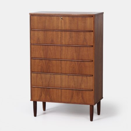 Danish Teak Chest of Drawers, 1960s – 6 Drawers