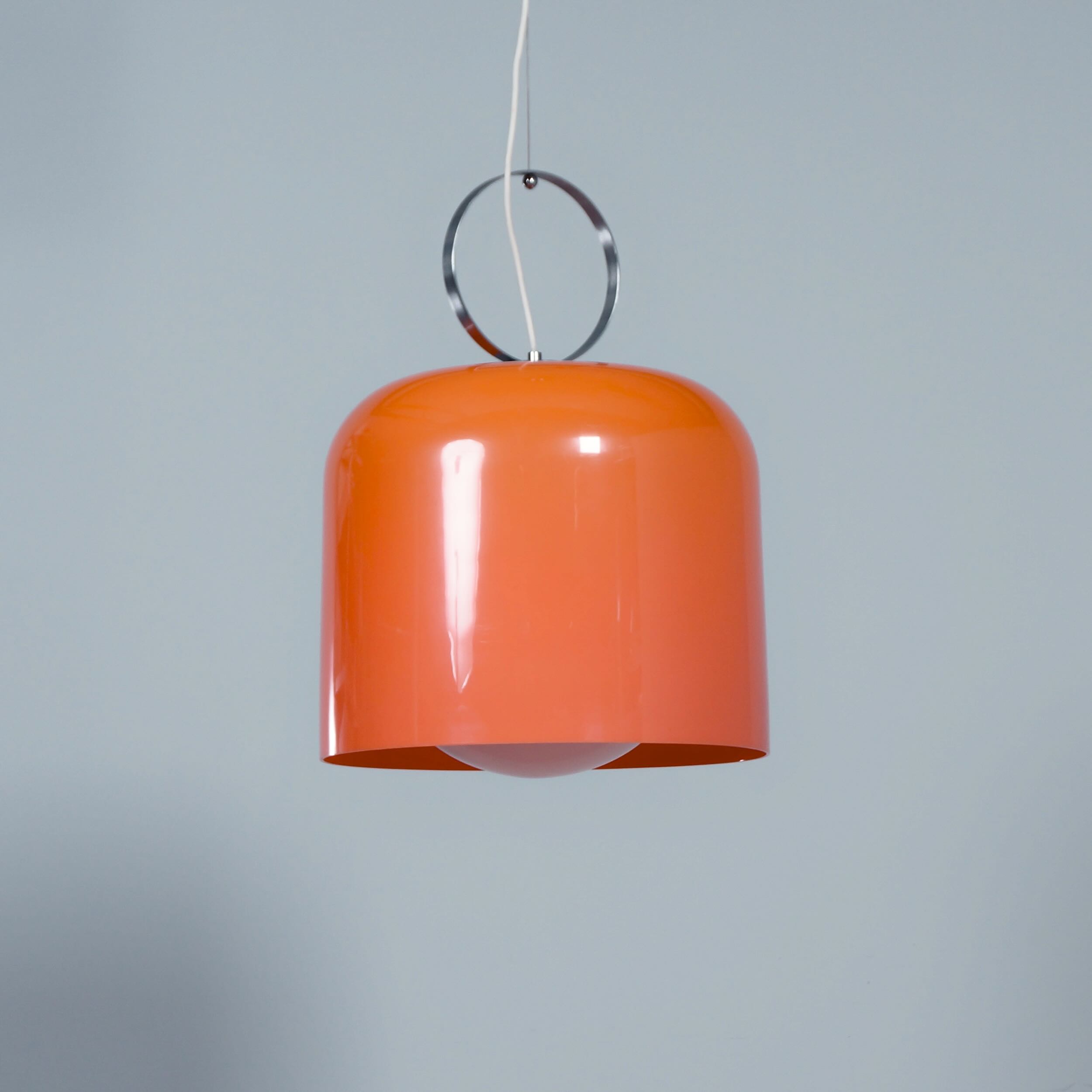 Orange Alvise Pendant Lamp by Luigi Massoni for Guzzini, Italy, 1970s