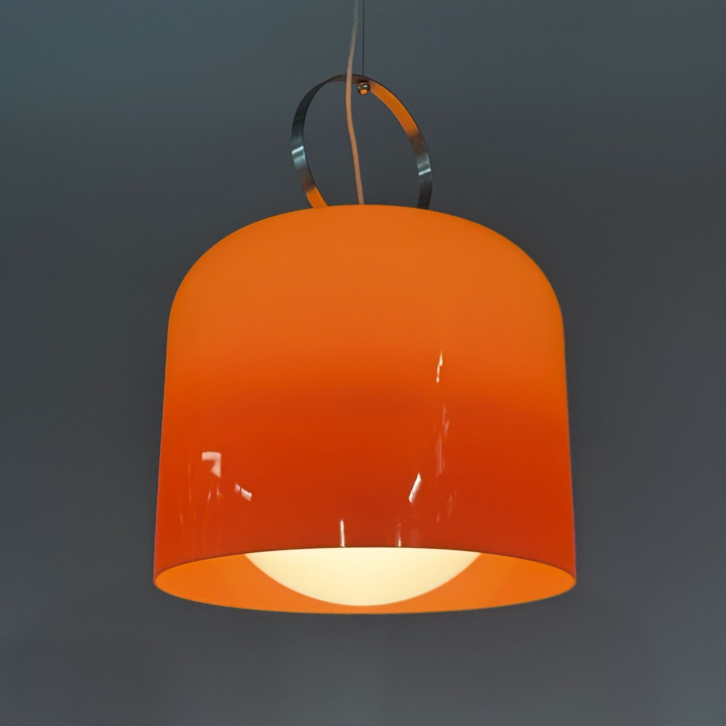 Orange Alvise Pendant Lamp by Luigi Massoni for Guzzini, Italy, 1970s