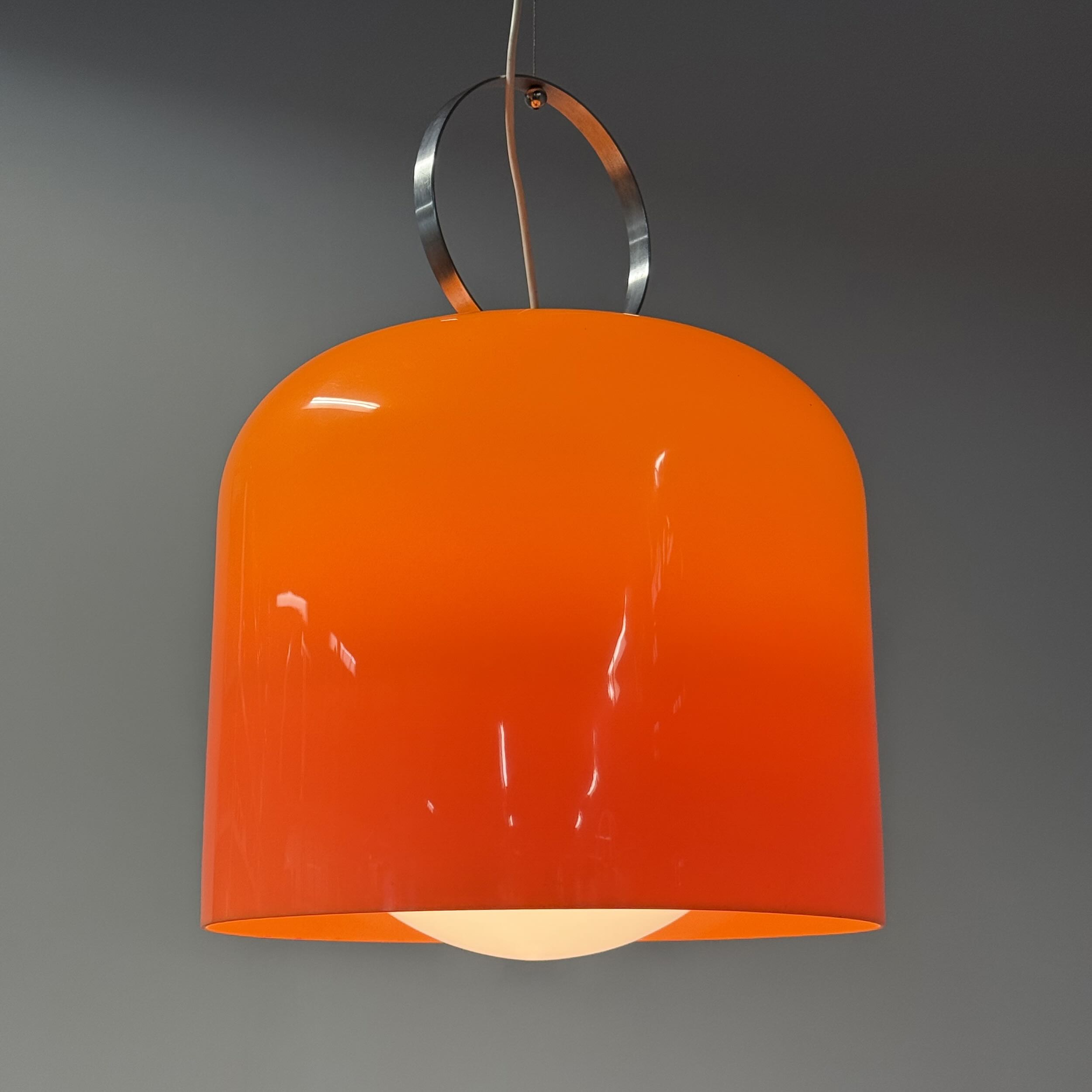 Orange Alvise Pendant Lamp by Luigi Massoni for Guzzini, Italy, 1970s