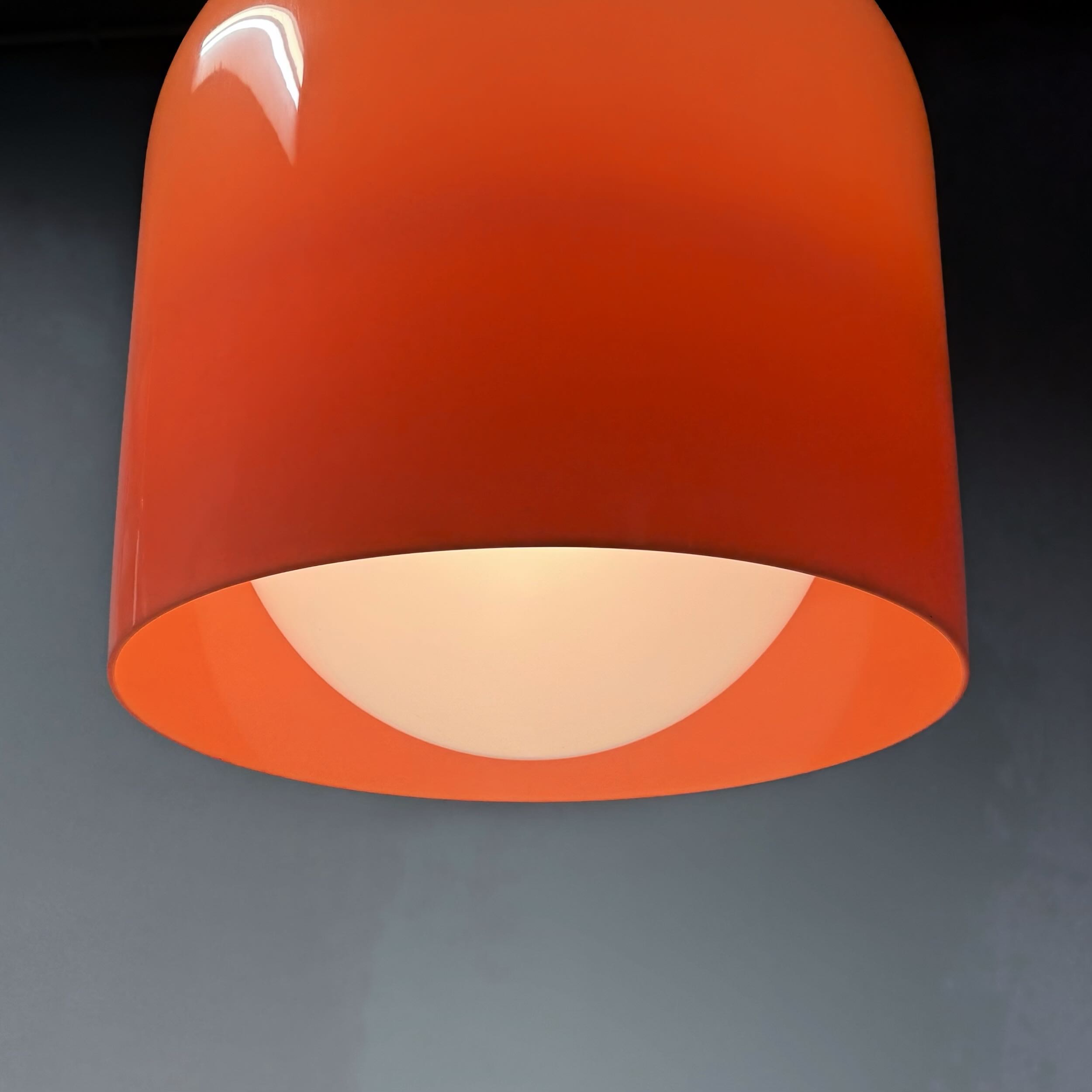 Orange Alvise Pendant Lamp by Luigi Massoni for Guzzini, Italy, 1970s