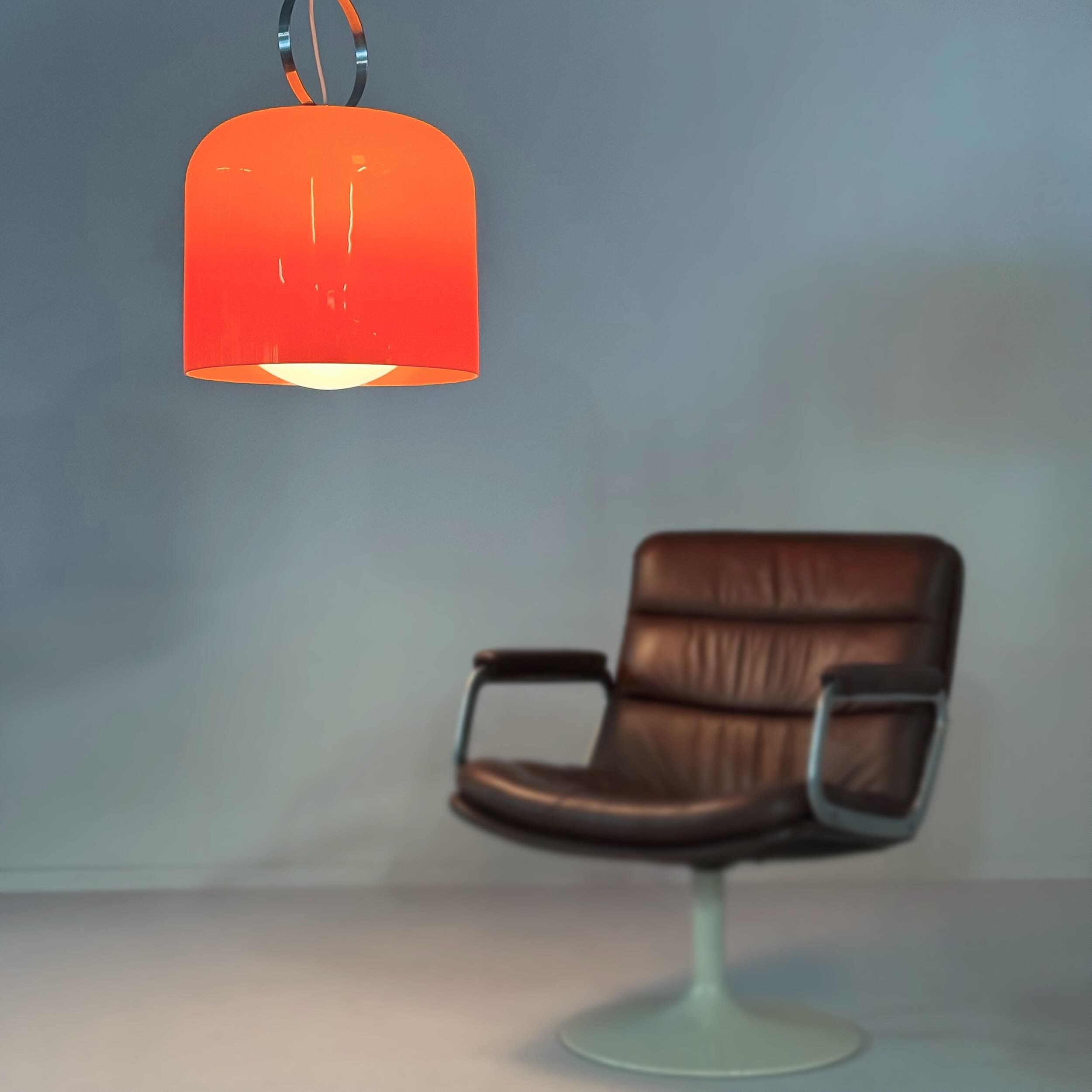 Orange Alvise Pendant Lamp by Luigi Massoni for Guzzini, Italy, 1970s