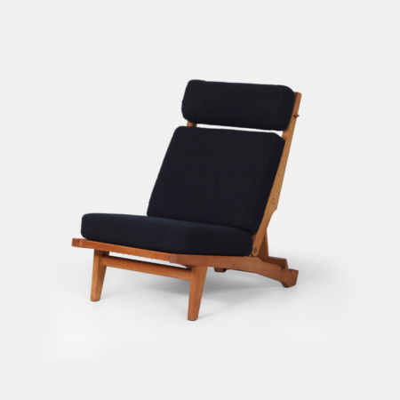AP-71 lounge chair by Hans Wegner for AP Stolen, 1968 – reupholstered in black bouclé, rare