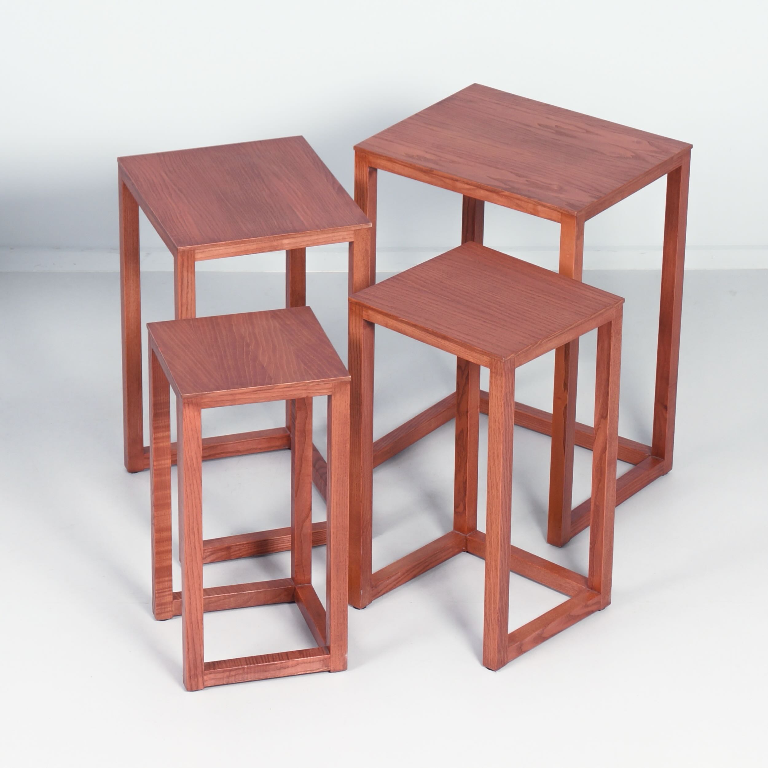 Nesting tables by Josef Hoffmann for Wittmann, 1980s – Ash wood