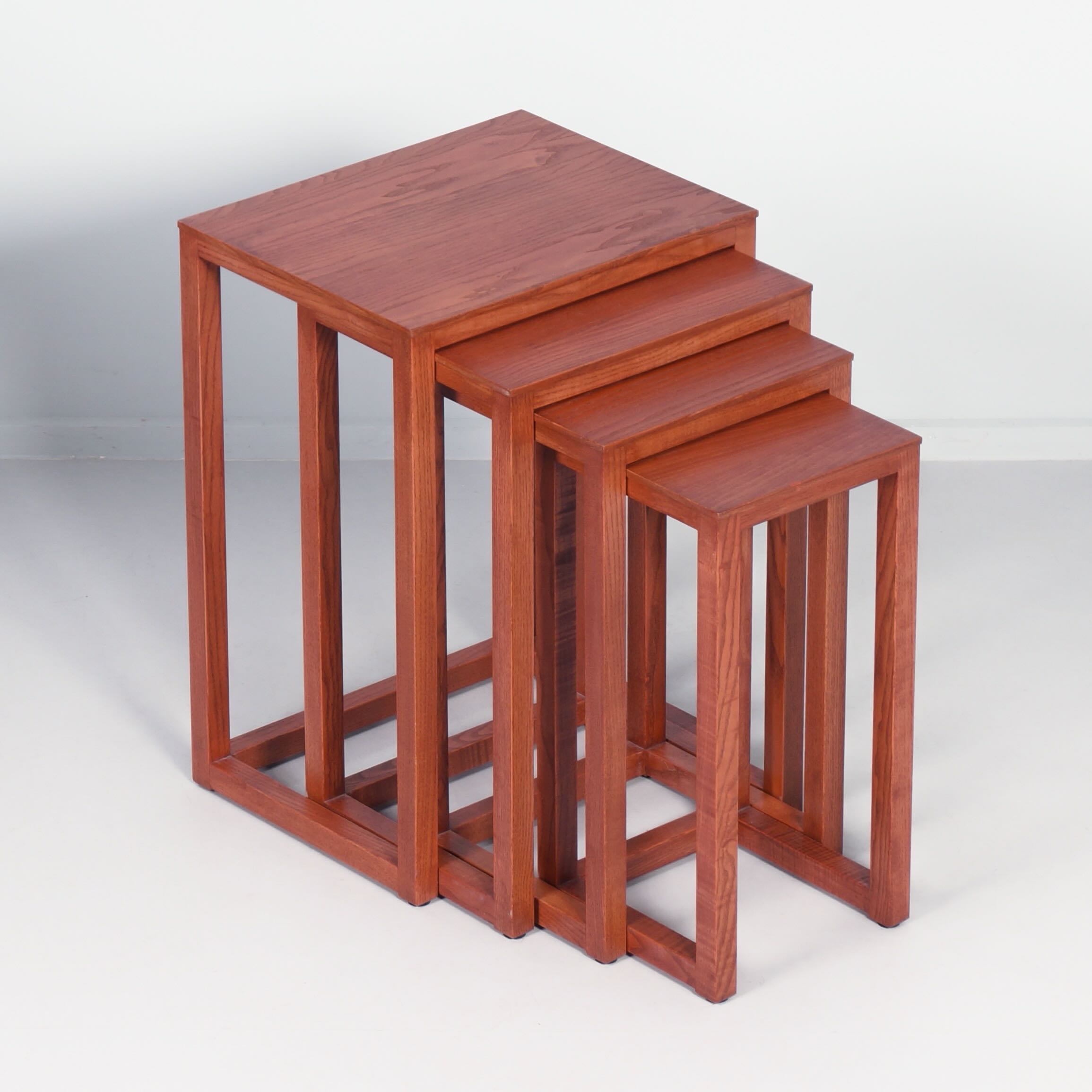 Nesting tables by Josef Hoffmann for Wittmann, 1980s – Ash wood