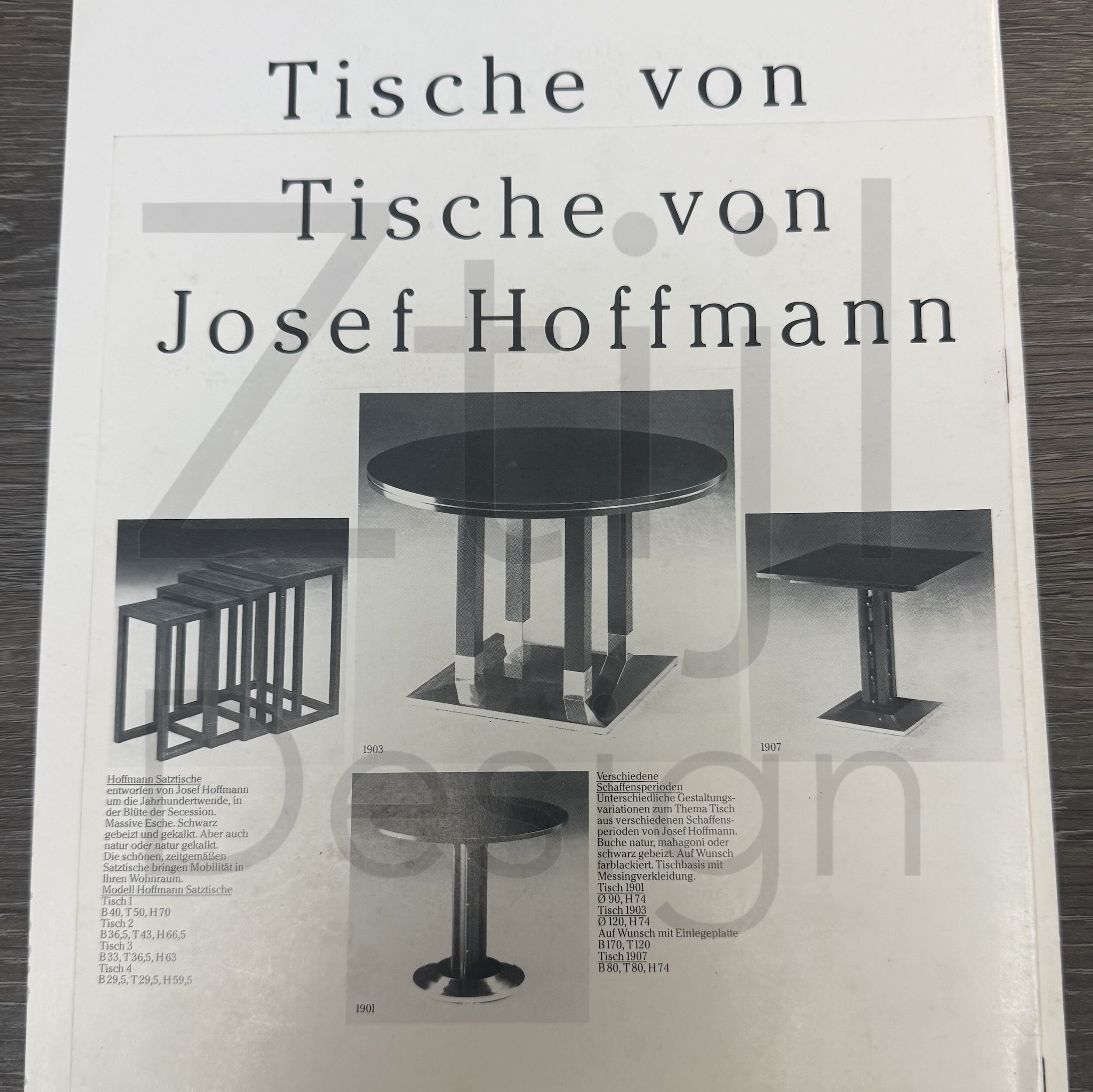 Nesting tables by Josef Hoffmann for Wittmann, 1980s – Ash wood