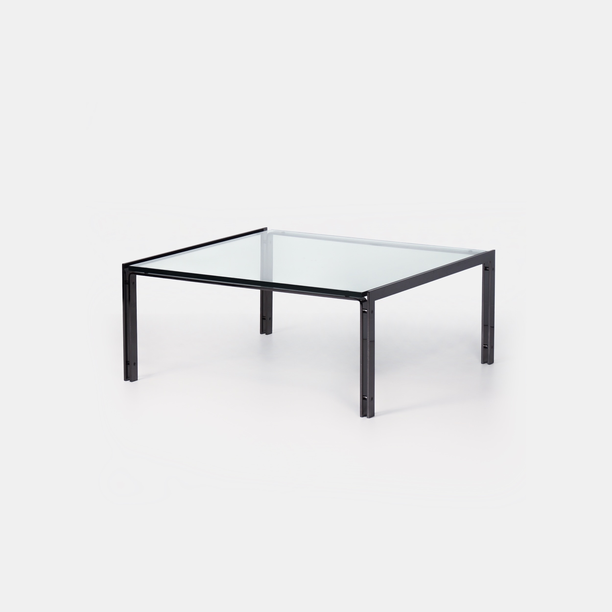 M1 coffee table by Metaform from the 80s in bronze-coloured stainless steel