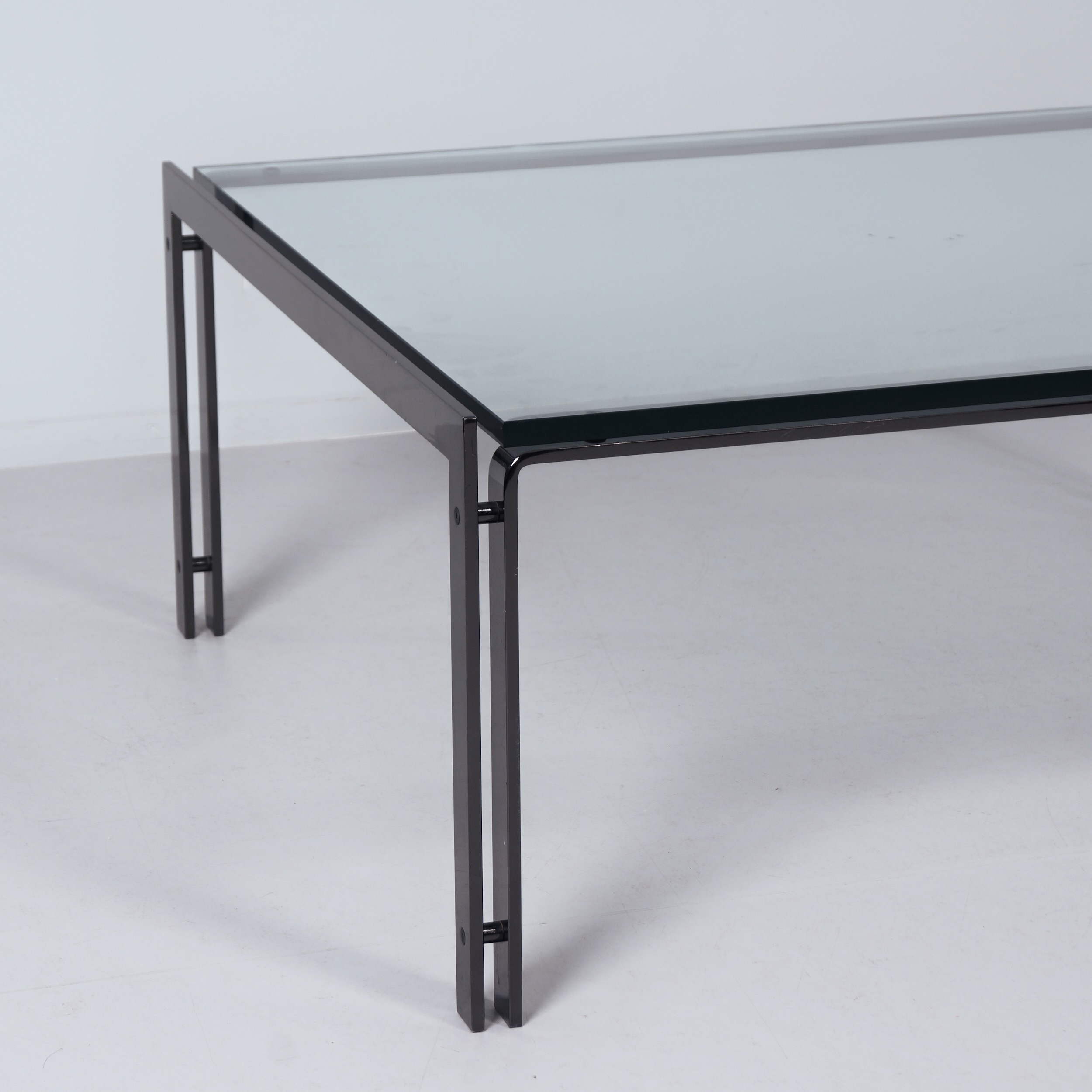 M1 coffee table by Metaform from the 80s in bronze-coloured stainless steel