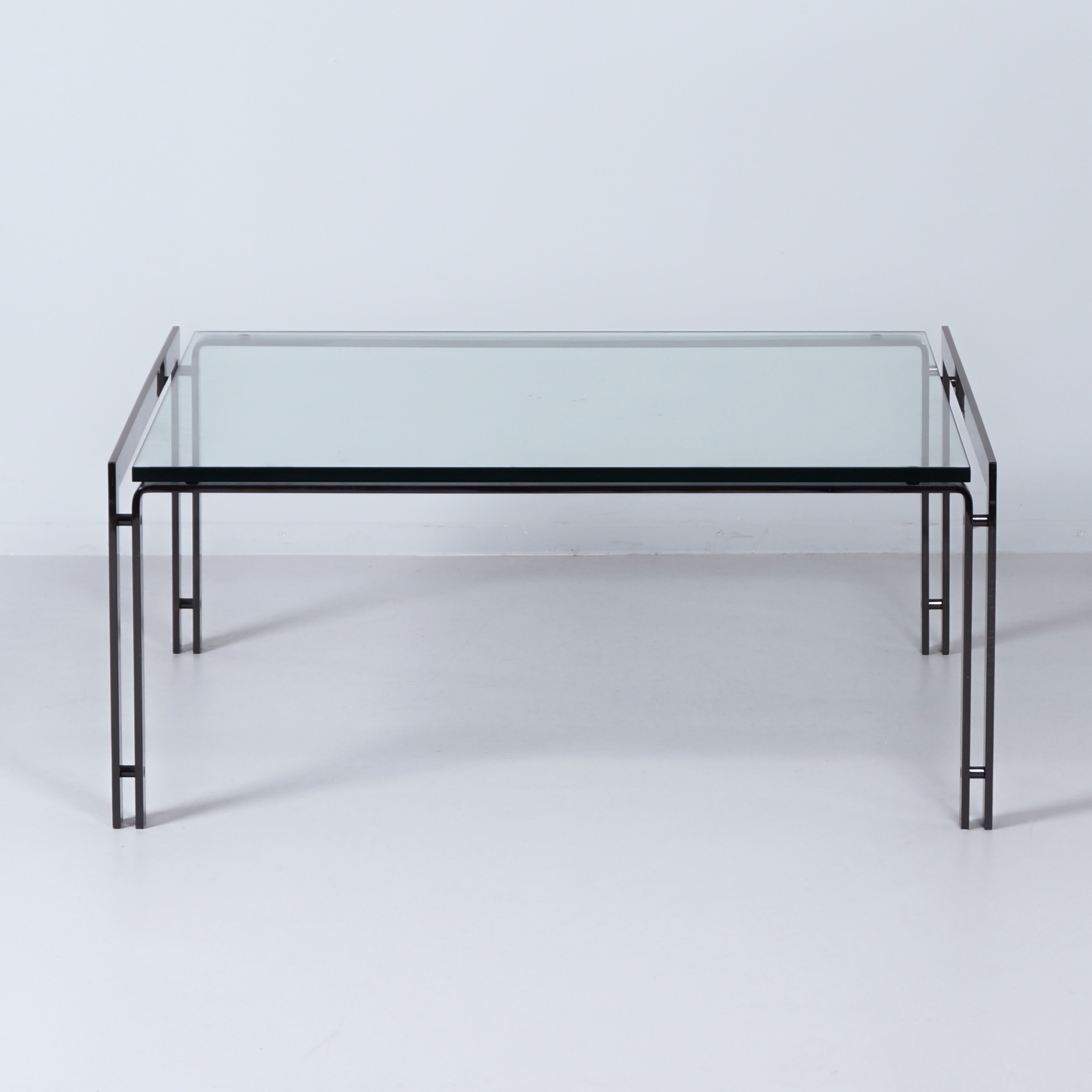 M1 coffee table by Metaform from the 80s in bronze-coloured stainless steel